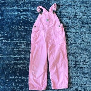 Pink Carhartt overalls, sized 3T